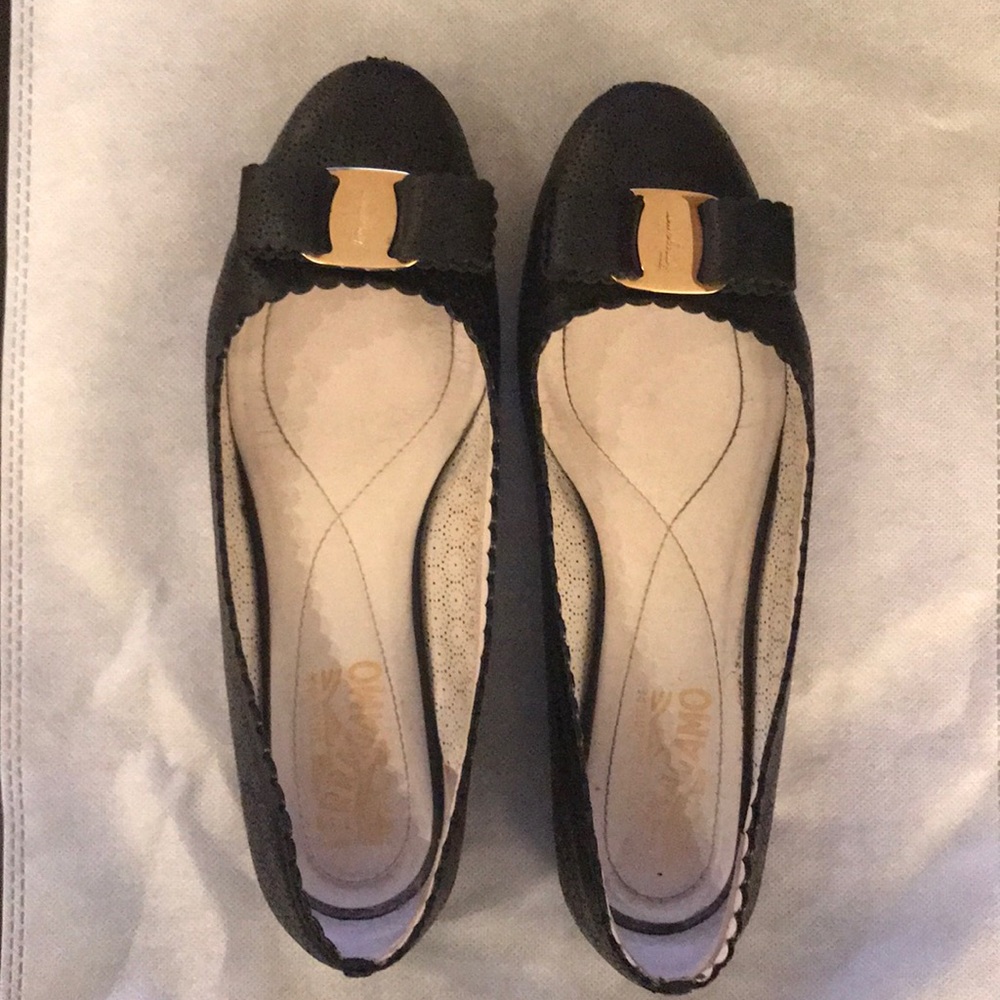 Salvatore Ferragamo Black Flats